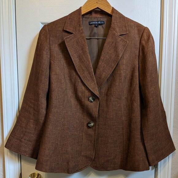 Lafayette 148 Designer Linen Pant Set - Jacket and Pants Size 12 - Picture 2 of 15